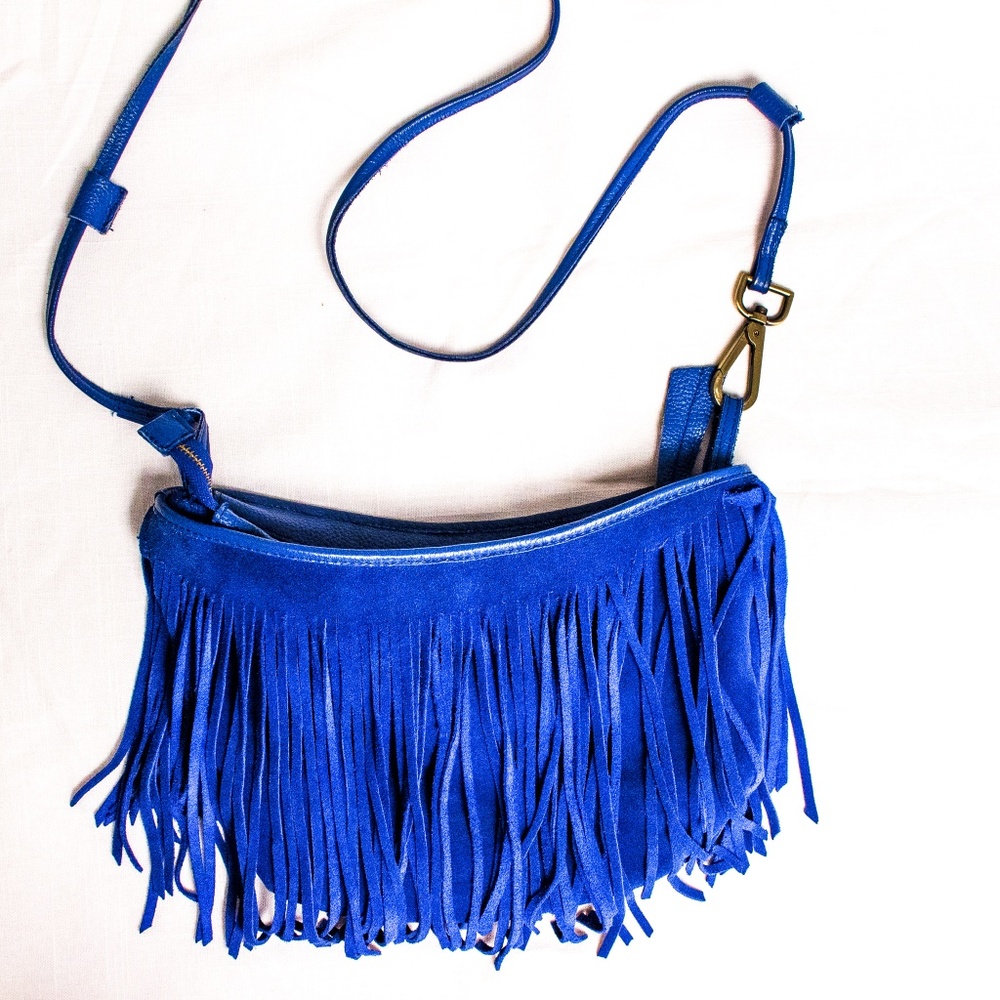 Street Level Blue Tassel Cross Body Bag